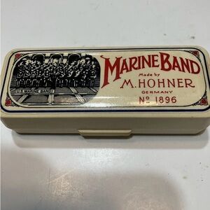 Vintage M. Hohner "Marine Band" Harmonica No. 1896 Key G A440 & Box - Germany